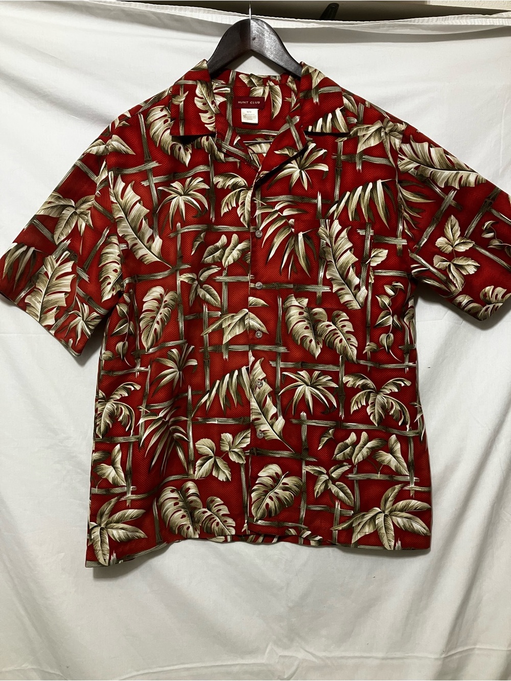 Hunt Club Red & Cream Tropical Button Shirt